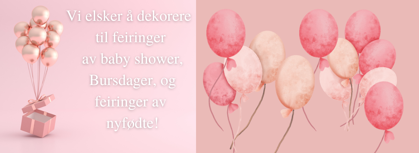 dekorasjoner dekor utleie girlander folie folieballonger kjpe ballonger Norge Balloons bursdag selskap barnedp babyshower valentinsdag bryllup bryllupsdekorasjoner selskapsdekorasjoner 